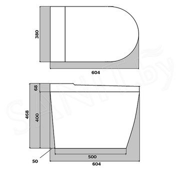 Умный приставной унитаз Brunnen WAL BW-2402 Auto open/close с функцией биде