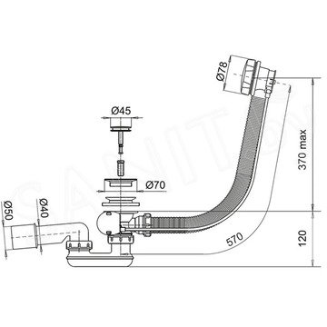 Сифон для ванны Whitecross SPWC60GL / SPWC60GLB