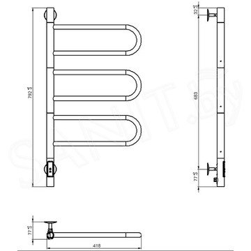 Полотенцесушитель Vincea VTD-1R2CBE / VTD-1R2CGE электрический