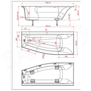 Ванна из искусственного камня Astra-form Скат Solid