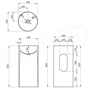 Умывальник Vincea Solid Surface VBS-6SP01MW напольный