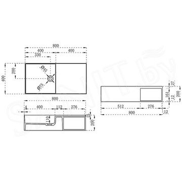 Умывальник Vincea Solid Surface VWB-6S180MW / VWB-6S112MW