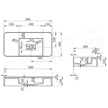 Умывальник Vincea Solid Surface VWB-6S480MW / VWB-6S412MW