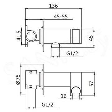 Комплект инсталляции 8 в 1 Roxen StounFix Dual Fresh 968460-5 c гигиеническим душем Shevanik брашированное золото