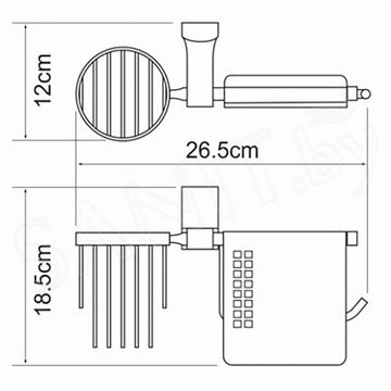 Держатель для туалетной бумаги Wasserkraft Leine K-5059 / K-5059WHITE с держателем для освежителя воздуха
