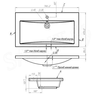 Тумба под умывальник Garda Onda106н-750_PVC / Onda106н-900_PVC / Onda106н-1000_PVC мрамор / золото