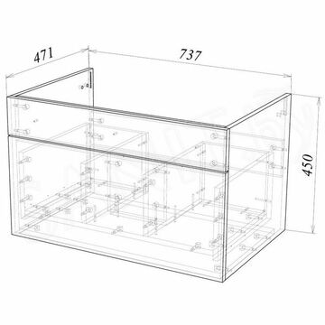 Тумба под умывальник Garda Onda106н-750_PVC / Onda106н-900_PVC / Onda106н-1000_PVC белая