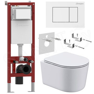 Комплект инсталляции Asten Readle Zentralmodul AR0501 с кнопкой и унитазом Roxen Simple Compact 530120-01