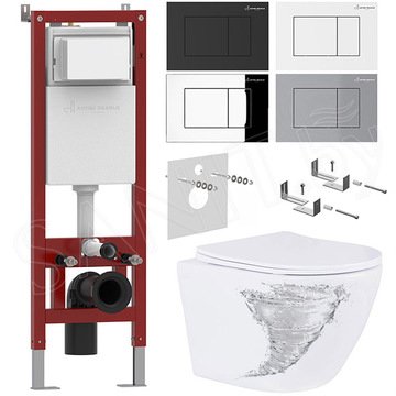 Комплект инсталляции Asten Readle Zentralmodul AR0501 с кнопкой и унитазом Roxen Antares Tornado 530205-01