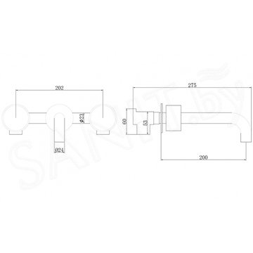Смеситель встраиваемый Abber Wasser Kreis AF81122G /  AF81122RG / AF81122MRG для умывальника