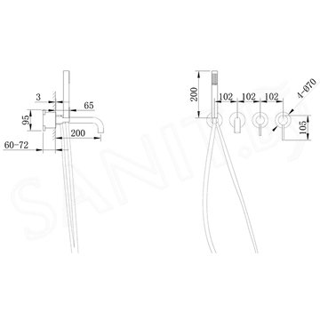 Смеситель встраиваемый Abber Wasser Kreis AF8130G / AF8130RG