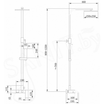 Душевая стойка Abber Wasserfall AF8616G