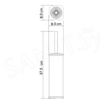 Ершик для унитаза Wasserkraft K-1117NICKEL