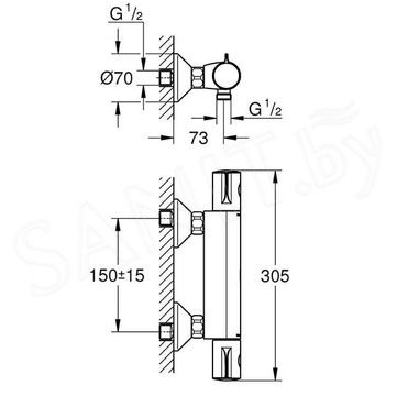 Смеситель для душа Grohe Grohtherm 800 34558000 термостатический