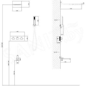 Душевая система Abber Daheim AF8253G встраиваемая с термостатом