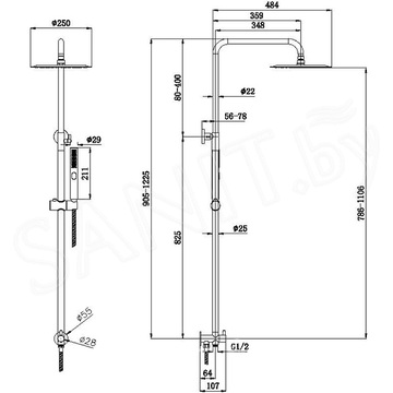 Душевая стойка Allen Brau Priority 5.31031-00 / 5.31031-BN