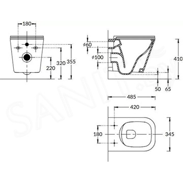 Подвесной унитаз Kerama Marazzi Cubo CU.wc.02