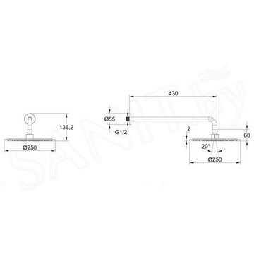 Душевая система встраиваемая Cersanit Moduo 64087