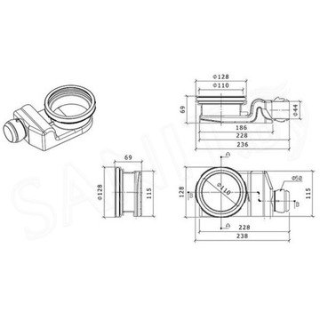 Душевой трап Pestan Confluo Drops 4 Mask no flange