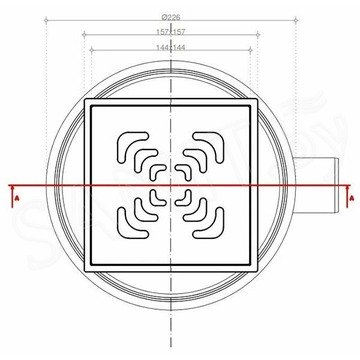 Душевой трап Pestan Confluo Square 4 Mask no flange