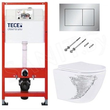 Комплект инсталляции TECEbase kit 9400401 с кнопкой Tecenow 9240402 и унитазом Roxen Antares Tornado 530205-01