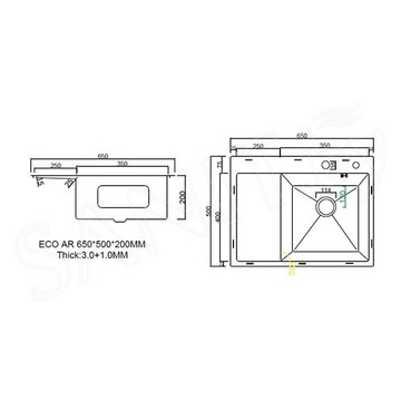 Кухонная мойка Arfeka Eco AR 65 Black PVD Nano L / R