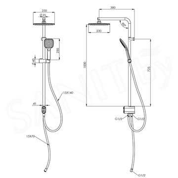 Душевая стойка Teska Tena DR2920C