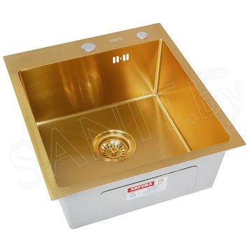 Кухонная мойка Arfeka Eco AR 45 Gold с дозатором и роллер-матом