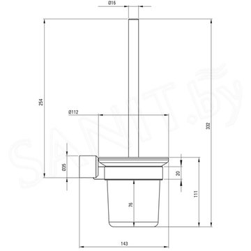 Ершик для унитаза Deante Arnika Titanium ADA_D711