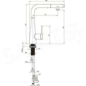 Смеситель для кухонной мойки Deante Eridan Titanium BRE_D75M с подключением к фильтру воды