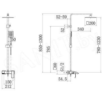 Душевая стойка Fashun A52418-8