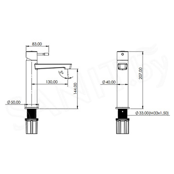 Смеситель для умывальника Teska Liva Leo S Chelik LB4509