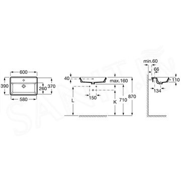Умывальник Roca Gap Square 3270YA000
