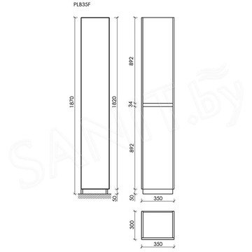 Пенал Sancos Libra Floor белый глянец