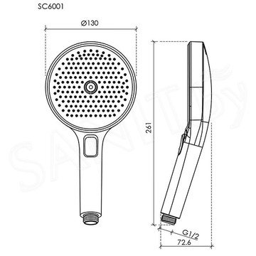Душевая лейка Sancos Nok round SC6001MB