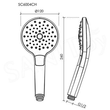 Душевая лейка Sancos Luna SC6004CH