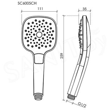 Душевая лейка Sancos Magic SC6005CH