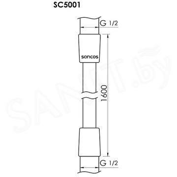 Душевой шланг Sancos SC5001CH / SC5002CH