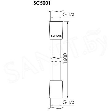 Душевой шланг Sancos SC5001MB / SC5002MB