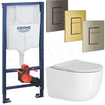 Комплект инсталляции Grohe Rapid SL 38772001 с брашированной кнопкой и подвесным унитазом Roxen Vortex Tornado 530160-01