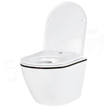 Комплект инсталляции Grohe Rapid SL 38772001 с брашированной кнопкой и подвесным унитазом Roxen Antares Black 530110-01B