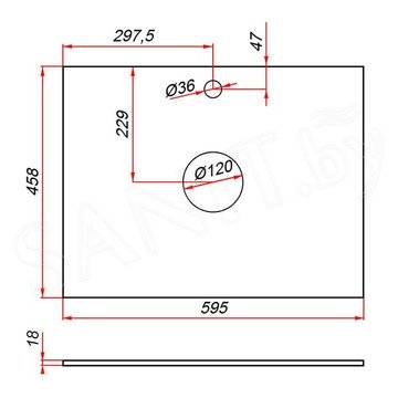 Столешница ЗОВ Дуб гладстоун сепия CDSP18TS595458 (2 выреза)