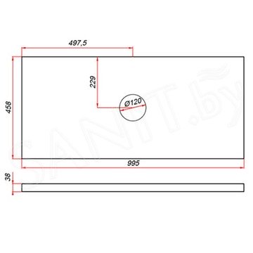 Столешница ЗОВ пластик HPL 38 Туя CHPL38T995458C1 (1 вырез)