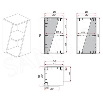 Пенал ЗОВ Кито 40-L / 40-R белый