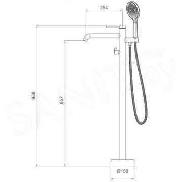 Смеситель для ванны Gappo G3006-3 напольный