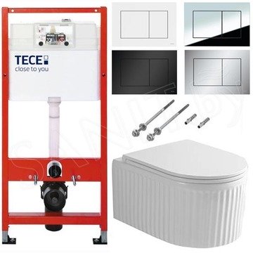 Система инсталляции для унитаза TECEbase kit c кнопкой и подвесным унитазом Roxen Royal Matt 530200-01