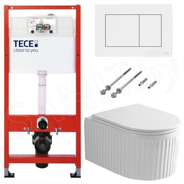 Система инсталляции для унитаза TECEbase kit c кнопкой и подвесным унитазом Roxen Royal Matt 530200-01