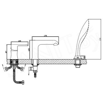 Смеситель на борт ванны Haiba HB80805-7