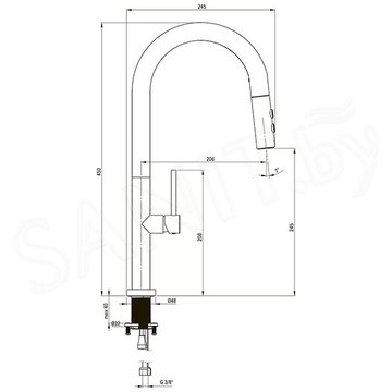 Смеситель для кухонной мойки Deante Olfato Steel BQO_F72M с выдвижным изливом