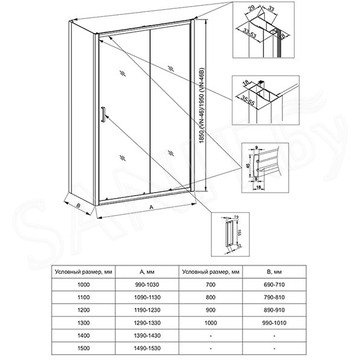 Душевой уголок Veconi RV-046 145 прозрачный